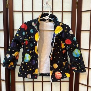 Toddler 2T Space-themed Zippered Sweatshirt